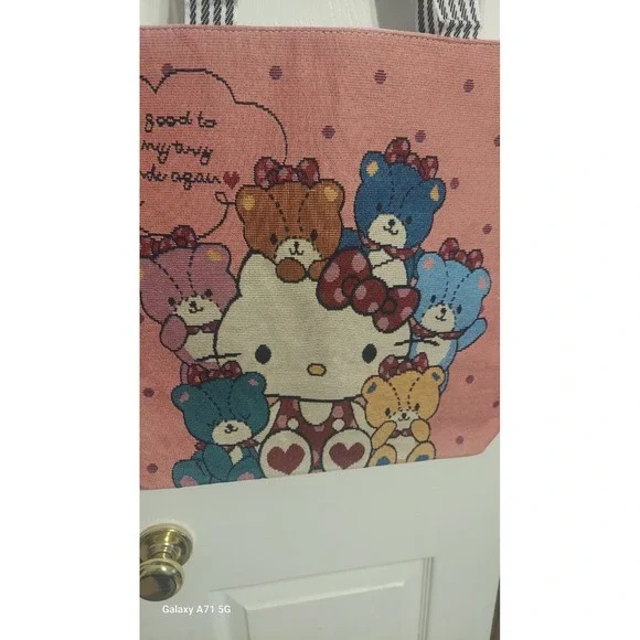 Hello Kitty/Teddy Bear Friend Cute Canvas Bag 2024 New  Shoulder Large Bag - Picture 3 of 7